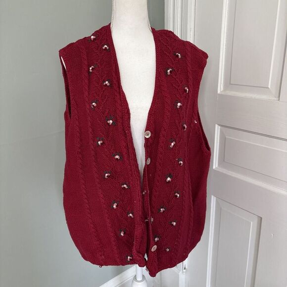 Susan Bristol Sweaters - Vintage susan bristol new traditions sweater vest flowers womens 3W 3XL